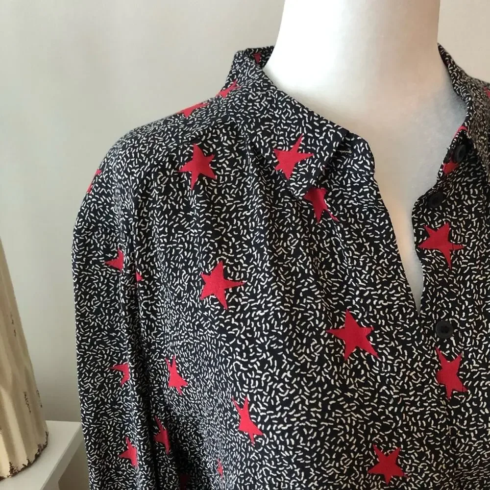 & Other Stories Black and Red Button Down Shirt - Picture 3 of 5